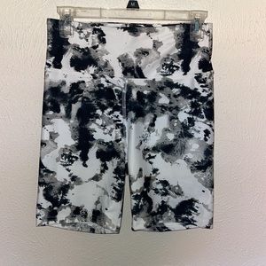 Black White and Gray colored Biker Shorts